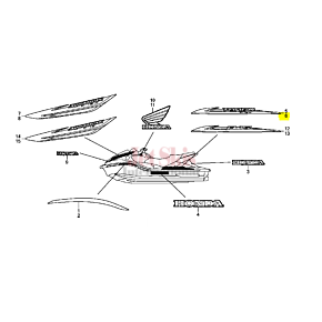 HONDA AQUATRAX STRIPE, L. (TYPE1) 74230-HW5-930ZA