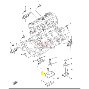 YAMAHA F2N-U721B-00-00 SPACER, ENGINE MOUNT