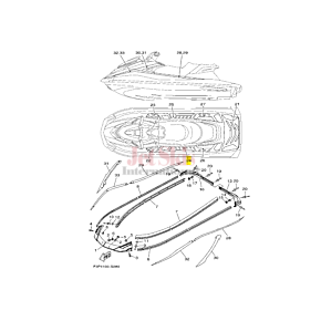 YAMAHA  F3P-U351K-00-00 MAT STEP 3 (DARK GRAY & BLACK)