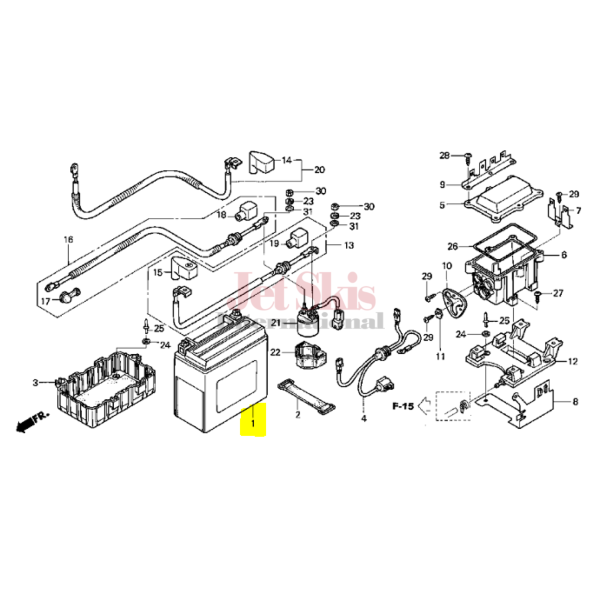 HONDA AQUATRAX PART# 31500-MCA-003AH BATTERY (YTX20L-BS) | Jet